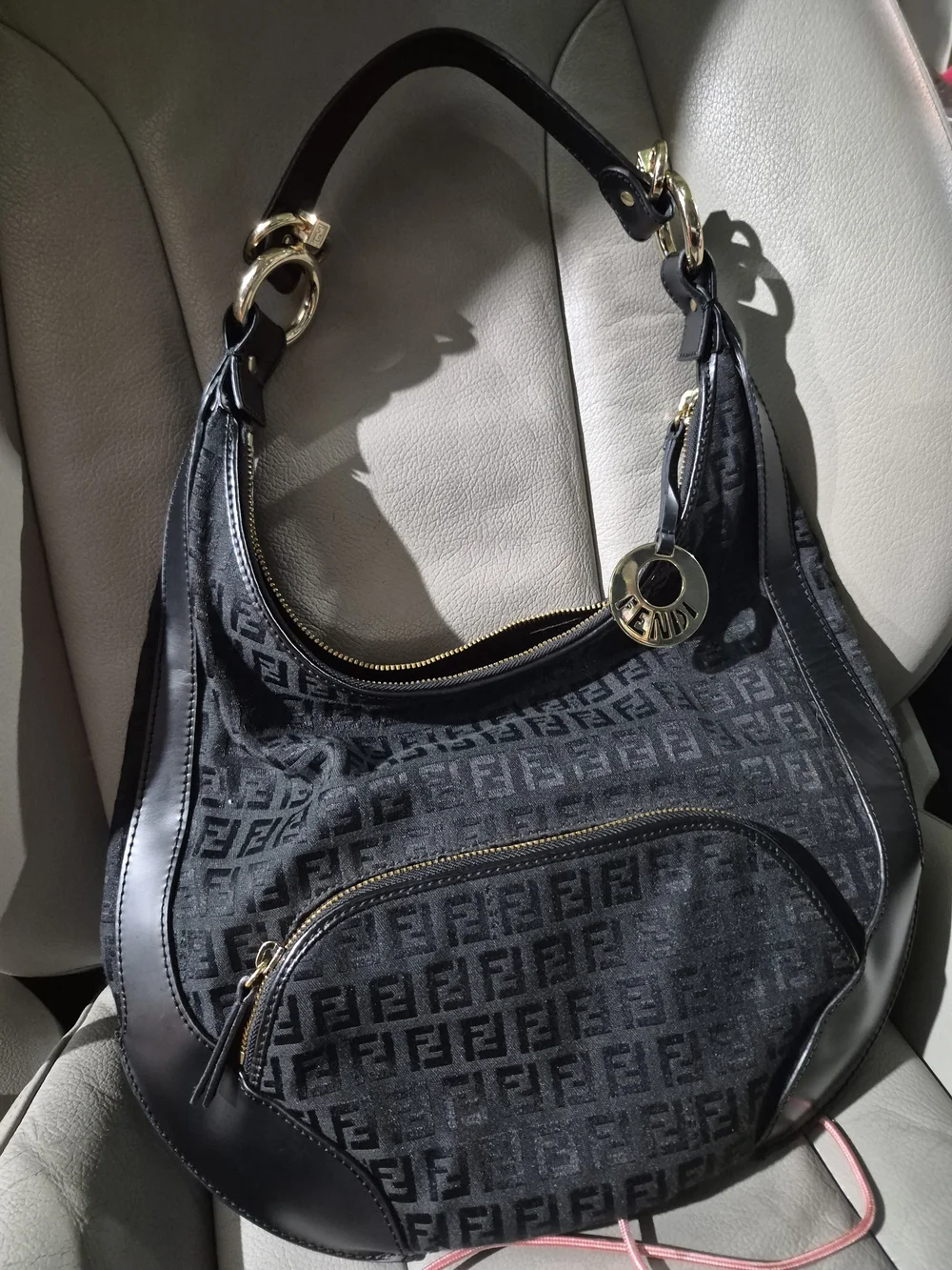 Fendi Black Zucchino Canvas Chef Hobo Bag - NWOT